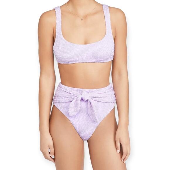 Veronica Beard Celeste Lilac Smocked Bikini Top Size Small NWOT - Picture 1 of 8
